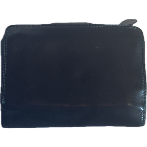 Visconti Black Leather Wallet with Silver Logo - Picture 2 of 4